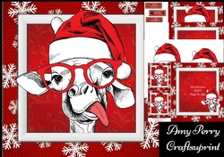 Gorgeous White Funny Giraffe  8x8 Mini Kit