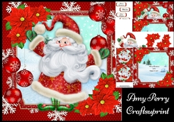 Adorable Quirky Santa With Baubles 8x8 Mini Kit