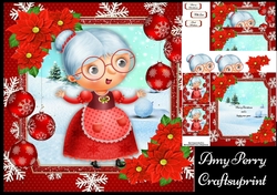 Adorable Mrs Claus With Baubles 8x8 Mini Kit