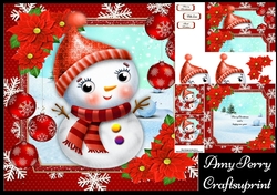 Adorable Snowman With Baubles 8x8 Mini Kit
