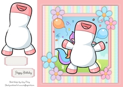 Adorable Partying Unicorn 8x8