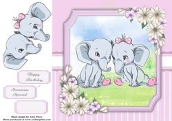 Gorgeous Elephant Couple 8x8