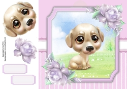 Gorgeous Cream Dog 8x8