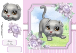 Gorgeous Grey Cat 8x8
