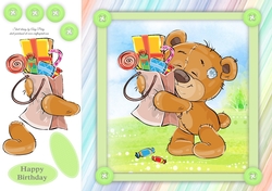 Gorgeous brown bear with his presents 8x8