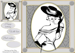 Beautiful Glamour Girl With Black Hat 8x8