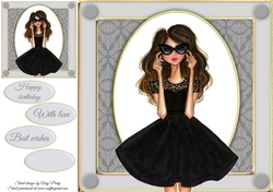 Beautiful Glamour Girl In Black Dress 8x8