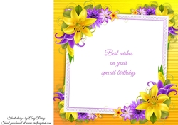 Beautiful Yellow Lilly Floral Insert 8x8