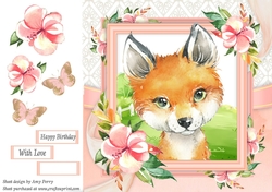 Beautiful Water Colour Fox 8x8