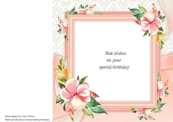 Beautiful Water Colour Floral Insert 8x8