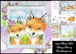 Beautiful Pair Of Foxes 8x8 Mini Kit