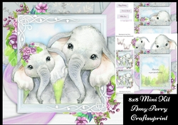 Beautiful Pair Of Elephants 8x8 Mini Kit