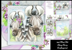 Beautiful Pair Of Zebras 8x8 Mini Kit