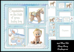New baby boy squares 8x8 Mini Kit
