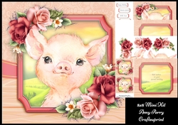 Adorable Pink Piglet 8x8 Mini Kit