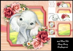 Adorable Baby Elephant 8x8 Mini Kit