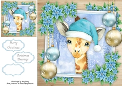 Gorgeous Festive Giraffe 8x8