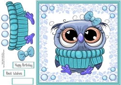 Gorgeous Blue Owl 8x8