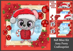 Gorgeous Christmas Mouse With Baubles 8x8 Mini Kit
