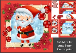 Gorgeous Santa With Baubles 8x8 Mini Kit