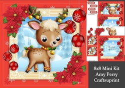 Gorgeous Reindeer With Baubles 8x8 Mini Kit
