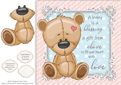 A baby is a gift from above girl teddy 8x8
