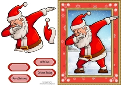 Gorgeous Dabbing Santa In Red Snowflake Frame
