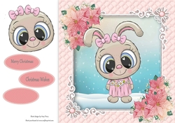 Gorgeous Bunny In Pink Christmas Frame 8x8