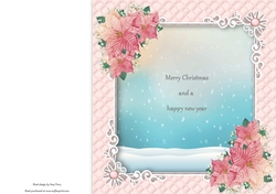 Gorgeous Pink Christmas Insert With Message 8x8