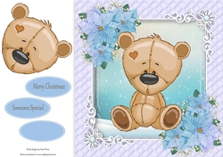 Gorgeous Bear In Blue Christmas Frame 8x8