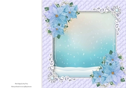 Gorgeous Blue Christmas Frame Blank Insert 8x8