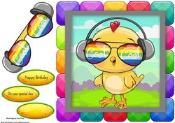 Cool Chick In Rainbow Block Frame 8x8