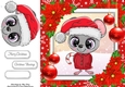Gorgeous Grey Mouse In Santa Hat 8x8