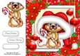 Gorgeous Chipmunk In Santa Hat 8x8