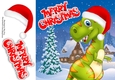 Funny Green & Orange Festive Dinosaur 8x8