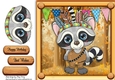 Cute Raccoon In Indian Fancy Dress 8x8