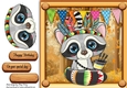 Cute Sitting down Raccoon In Indian Fancy Dress 8x8