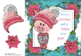 Merry Christmas Pig With Pink Bobble Hat 8x8