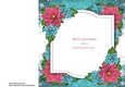 Beautiful Blue & Pink Poinsettia Insert 8x8