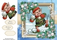 Cute Elf Throwing Snowballs 8x8