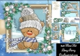 Gorgeous Brown Bear With Blue Scarf 8x8 Mini Kit