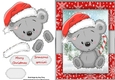Cute Christmas Grey Bear In Santa Hat