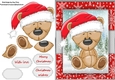 Cute Christmas Brown  Bear In Santa Hat