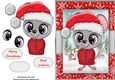 Cute Christmas Grey Mouse In Santa Hat