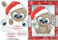 Cute Christmas Blue Eyed Bear In Santa Hat