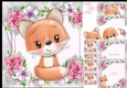 Beautiful Painted Effect Fox With Pink Flowers 8x8 Mini Kit