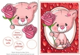 Cute Valentine Cat With Pink Rose