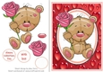 Cute Valentine Bear With Pink Rose