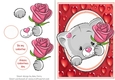 Cute Valentine Grey Cat With Pink Rose