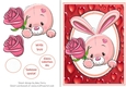 Cute Valentine Pink Bunny With Pink Rose